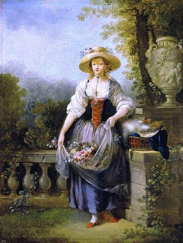  Jean-Frederic Schall Gardener in Straw Hat - Hand Painted Oil Painting
