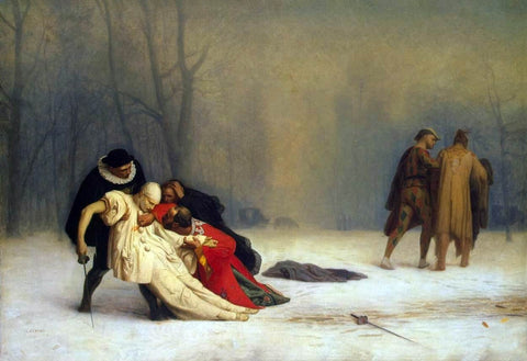  Jean-Leon Gerome Duel after a Masked Ball - Hand Painted Oil Painting