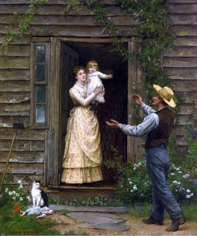  Jennie Augusta Brownscombe The Homecoming - Hand Painted Oil Painting