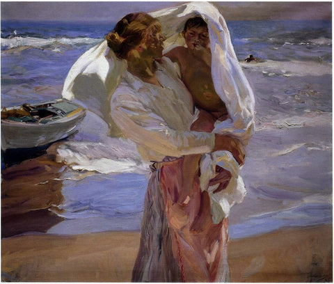  Joaquin Sorolla Y Bastida After Bathing, Valencia - Hand Painted Oil Painting