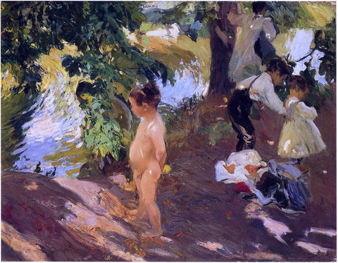 Joaquin Sorolla Y Bastida Bathing at La Granja - Hand Painted Oil Painting