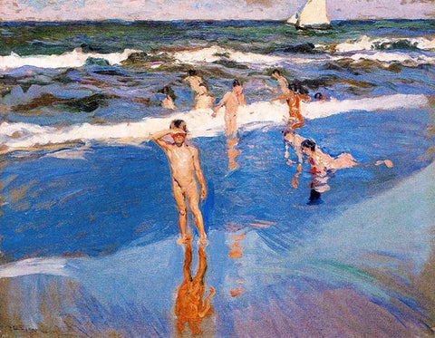  Joaquin Sorolla Y Bastida Boys in the Sea - Hand Painted Oil Painting