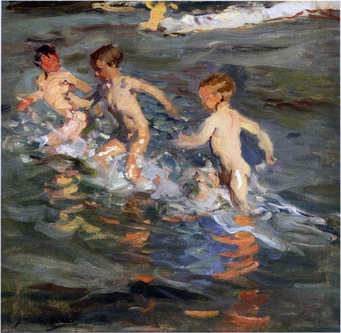  Joaquin Sorolla Y Bastida Children at the beach - Hand Painted Oil Painting