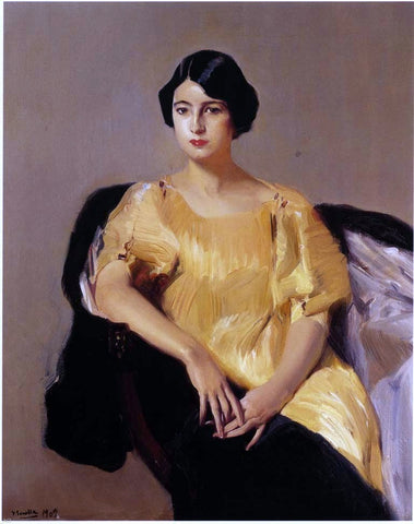  Joaquin Sorolla Y Bastida Elena in a Yellow Tunic - Hand Painted Oil Painting