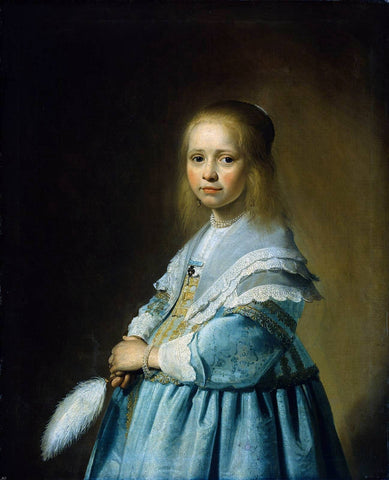  Johannes Cornelisz Verspronck Portrait of a Girl Dressed in Blue - Hand Painted Oil Painting