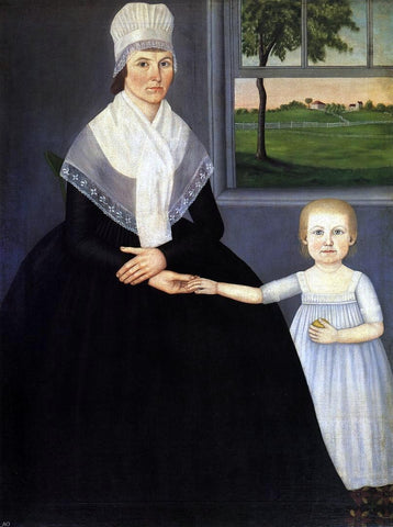  Jr. John Brewster Lucy Knapp Mygatt and Her Son George - Hand Painted Oil Painting