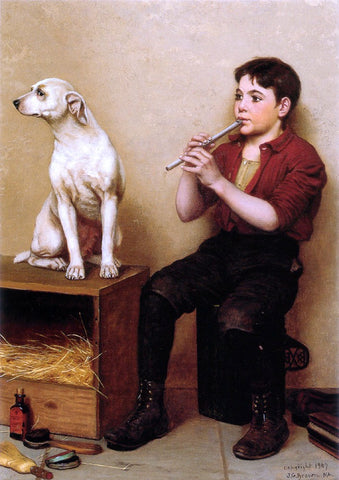  John George Brown Music Hath No Charms - Hand Painted Oil Painting