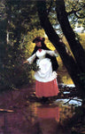  John George Brown Stepping Stones - Hand Painted Oil Painting