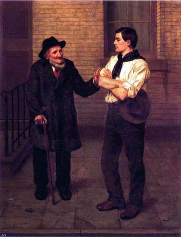  John George Brown When I Was Young - Hand Painted Oil Painting