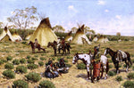  John Hauser A Sioux Encampment, Porcupine - Hand Painted Oil Painting