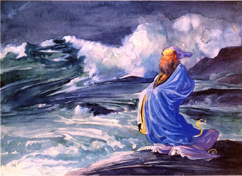  John La Farge A Rishi Calling up a Storm, Japanese Folk Lore - Hand Painted Oil Painting