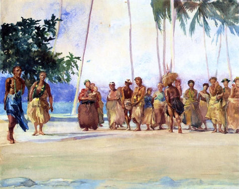  John La Farge Fagaloa Bay, Samoa, 1890, The Taupo, Gaase, Marshalling the Women Who Bring Presents of Food - Hand Painted Oil Painting