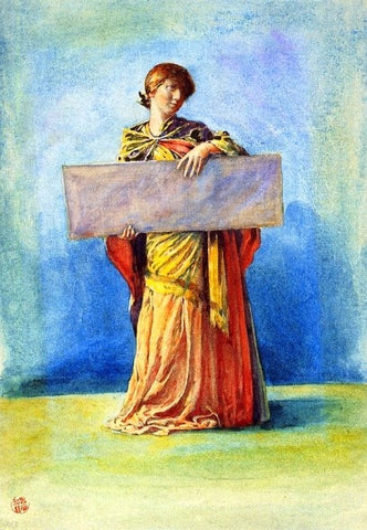  John La Farge Girl with Tablet - Hand Painted Oil Painting