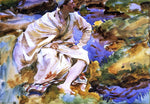  John Singer Sargent A Man Seated by a Stream, Val d'Aosta, Pertud - Hand Painted Oil Painting