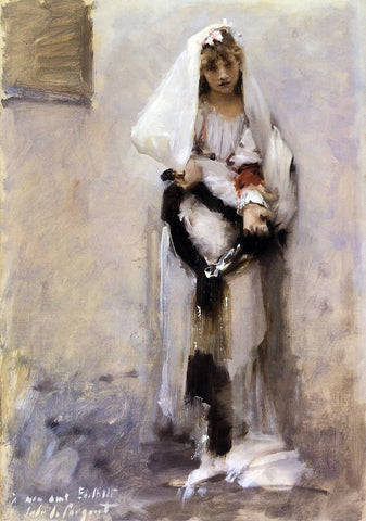  John Singer Sargent A Parisian Beggar Girl (also known as Spanish Beggar Girl) - Hand Painted Oil Painting