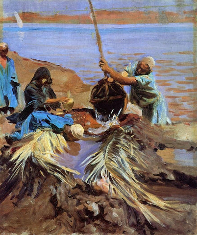  John Singer Sargent An Egyptian Raising Water from the Nile - Hand Painted Oil Painting