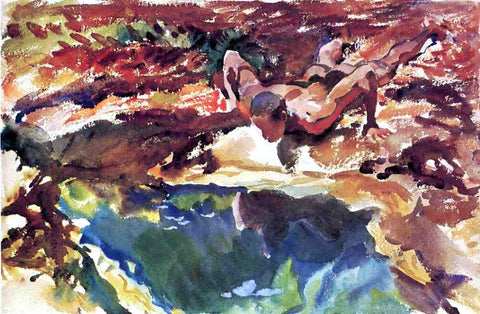  John Singer Sargent Figure and Pool - Hand Painted Oil Painting
