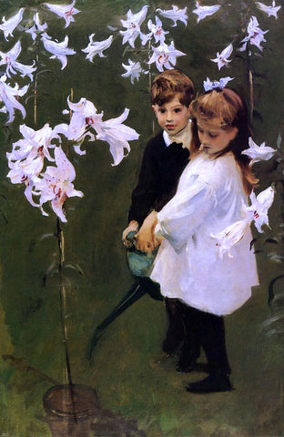  John Singer Sargent Garden Study of the Vickers Children - Hand Painted Oil Painting