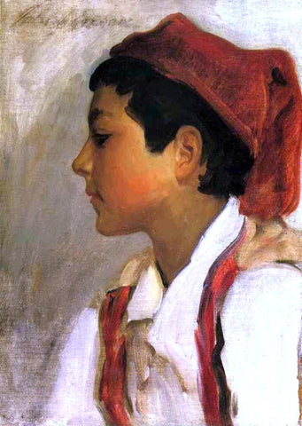  John Singer Sargent Head of a Neapolitan Boy in Profile - Hand Painted Oil Painting