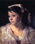  John Singer Sargent Head of an Italian Woman - Hand Painted Oil Painting