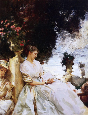  John Singer Sargent In the Garden, Corfu - Hand Painted Oil Painting