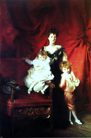  John Singer Sargent Mrs. Cazalet and Children, Edward and Victor - Hand Painted Oil Painting
