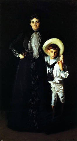  John Singer Sargent Mrs. Edward Davis and her Son, Livingston - Hand Painted Oil Painting