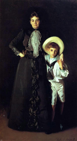  John Singer Sargent Mrs. Edward L Davis and Her Son Livingston Davis - Hand Painted Oil Painting