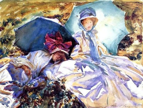  John Singer Sargent Simplon Pass: The Green Parasol - Hand Painted Oil Painting