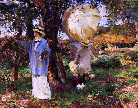  John Singer Sargent The Sketchers - Hand Painted Oil Painting