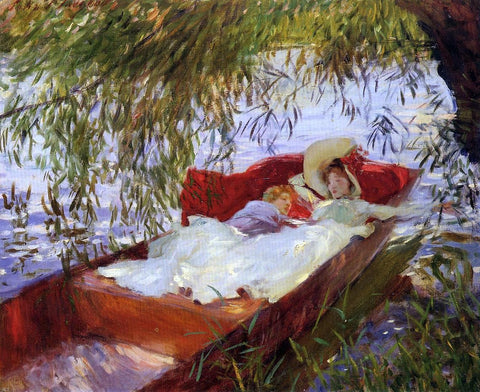  John Singer Sargent Two Women Asleep in a Punt under the Willows - Hand Painted Oil Painting