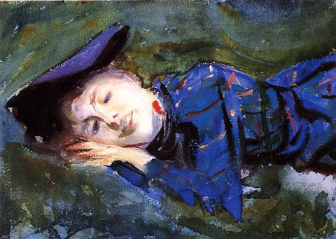  John Singer Sargent Violet Resting on the Grass - Hand Painted Oil Painting