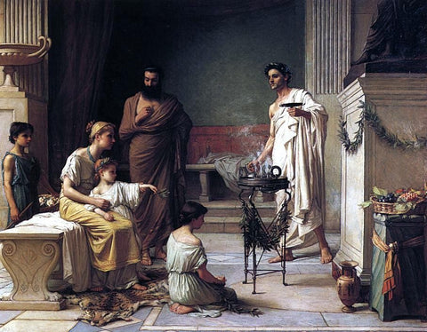  John William Waterhouse A Sick Child Brought into the Temple of Aesculapius - Hand Painted Oil Painting