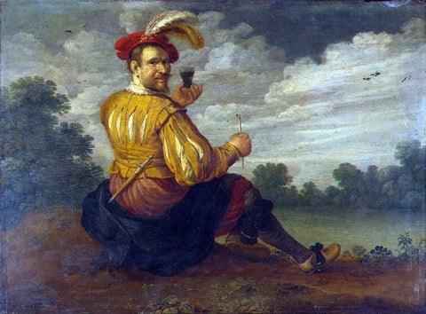  Joost Cornelisz Droochsloot Self-Portrait in a Landscape - Hand Painted Oil Painting