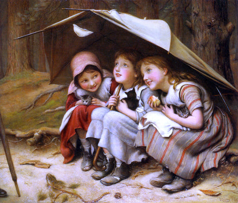  Joseph Clark A Three Little Kittens Scene - Hand Painted Oil Painting