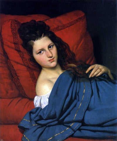  Joseph Desire Court Woman Reclining on a Divan - Hand Painted Oil Painting