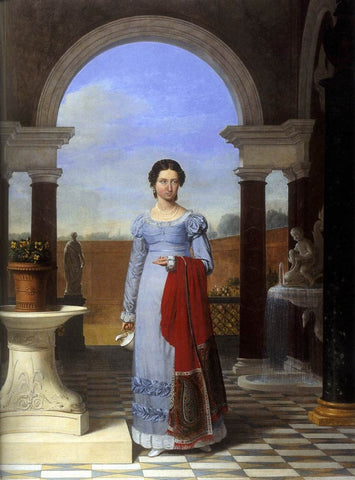  Joseph-Francois Ducq Portrait of Colette Versavel, Wife of Isaac J. de Meyer - Hand Painted Oil Painting