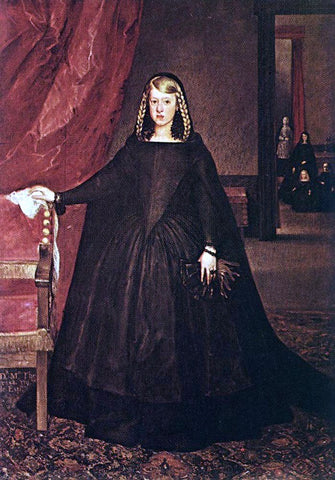 Juan Bautista Martinez Del Mazo The Empress Dona Margarita de Austria in Mourning Dress - Hand Painted Oil Painting