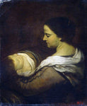  Juan Bautista Martinez Del Mazo Woman with a Sleeping Child - Hand Painted Oil Painting