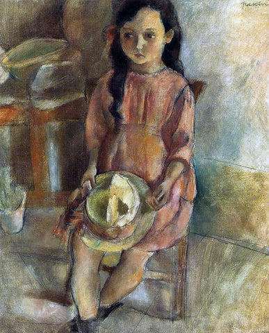  Jules Pascin A Little Girl with a Hat - Hand Painted Oil Painting