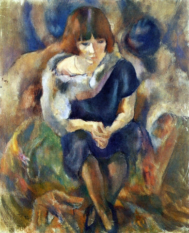  Jules Pascin Lucy with a Fur Piece - Hand Painted Oil Painting