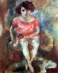  Jules Pascin Woman in Red - Hand Painted Oil Painting