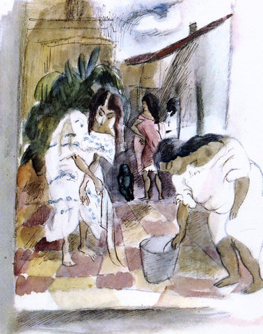  Jules Pascin Women Washing the Floor - Hand Painted Oil Painting