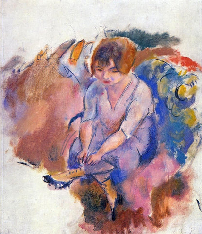  Jules Pascin Young Woman Putting on Her Socks - Hand Painted Oil Painting