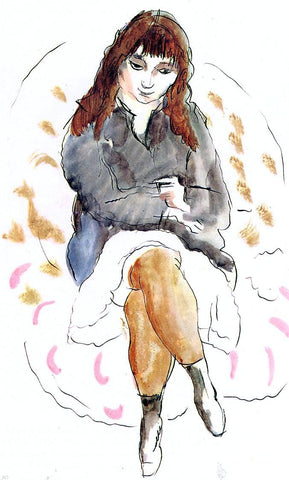  Jules Pascin Young Woman Seated - Hand Painted Oil Painting