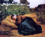  Jules-Adolphe Breton A Rest in the Fields - Hand Painted Oil Painting