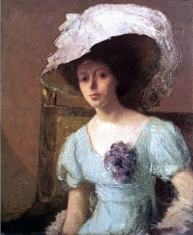  Julian Alden Weir The Blue Gown - Hand Painted Oil Painting
