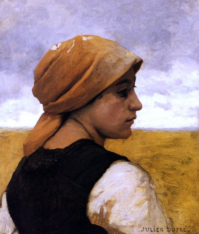  Julien Dupre Peasant Woman in Profile - Hand Painted Oil Painting