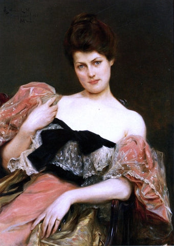  Julius LeBlanc Stewart Portrait of a Lady - Hand Painted Oil Painting