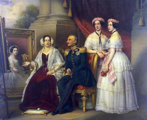  Joseph Karl Stieler Portrait of the Family of Joseph, Duke of Saxe-Altenburg - Hand Painted Oil Painting